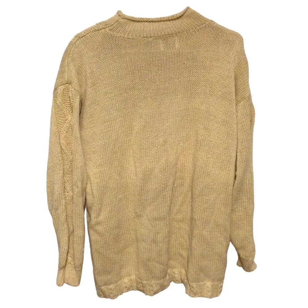 Vintage Denim Republic Yellow Cable Knit Long Sleeve Sweater Women’s Size L